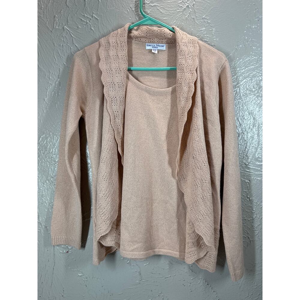 Rebecca Malone Cardigan Sweater Womens Pullover Long Sleeve Sweater Petite Small